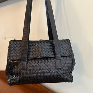 80s Fabris Roma Vintage Woven Leather Shoulder Bag